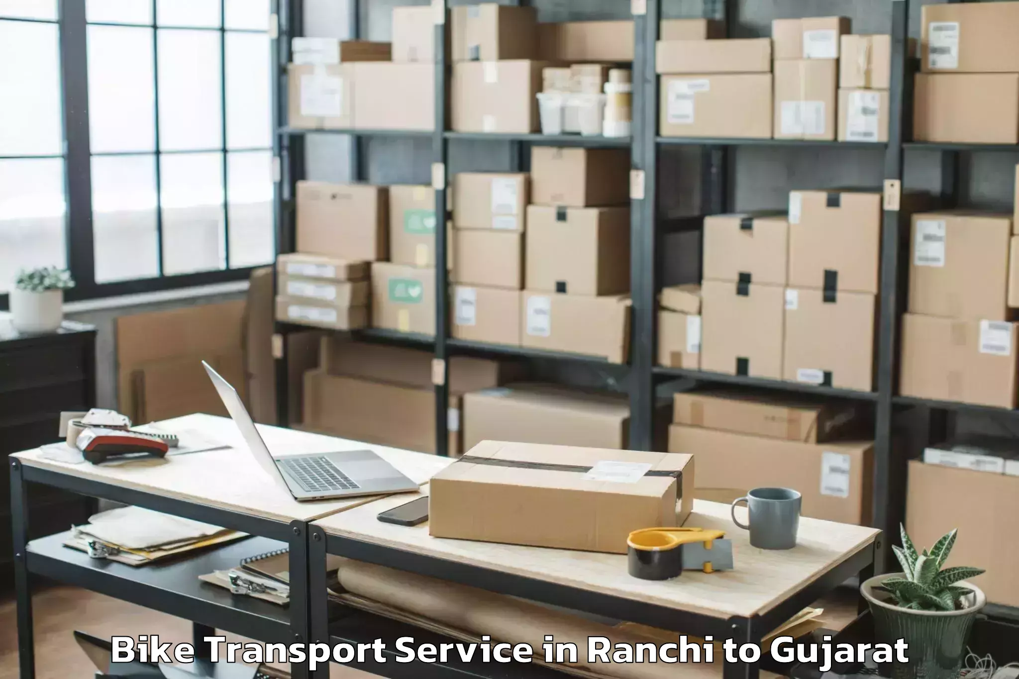 Book Your Ranchi to Kamrej Bike Transport Today